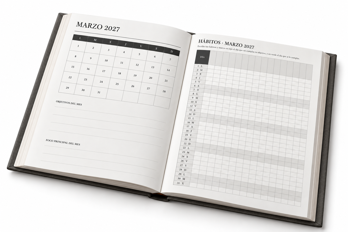 Agenda de Hábitos 2027 - Negra